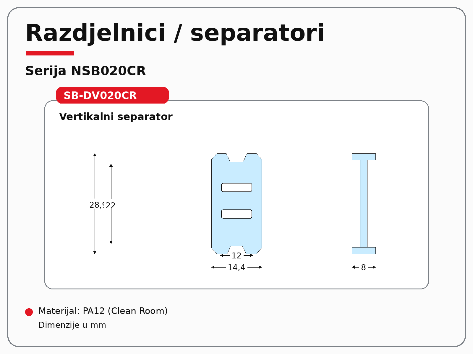 Razdjelnici i separatori NSB020CR