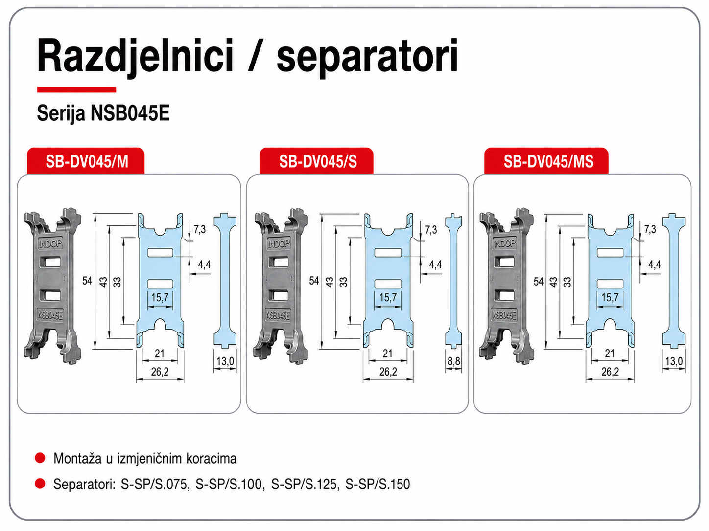 Razdjelnici i separatori NSB045E
