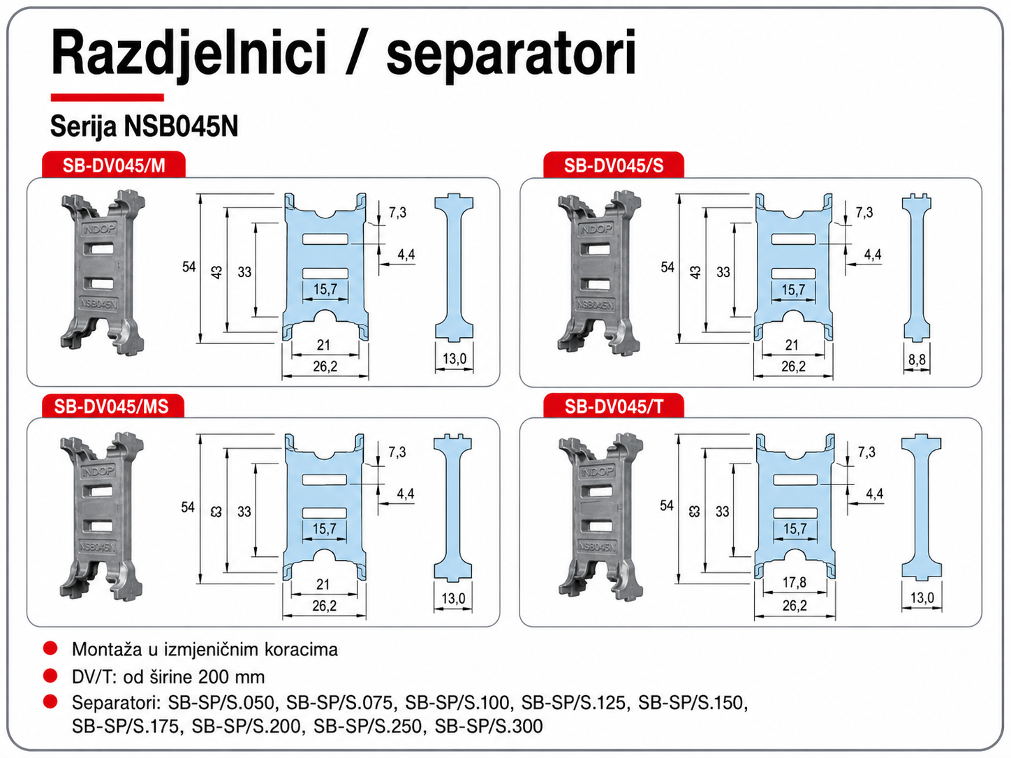 Razdjelnici i separatori NSB045N